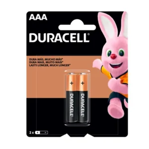 pilas alcalinas aaa no recargables de 1.5 v x 2unidades duracel